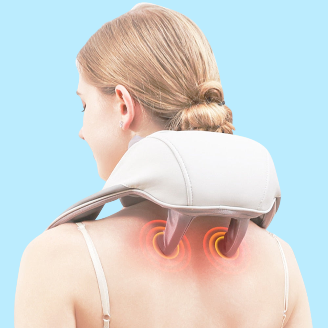 Dites adieu aux douleurs cervicales et au stress. EasyMassage™ : Votre expert en massage portable quand vous voulez avec fonction chaleur.