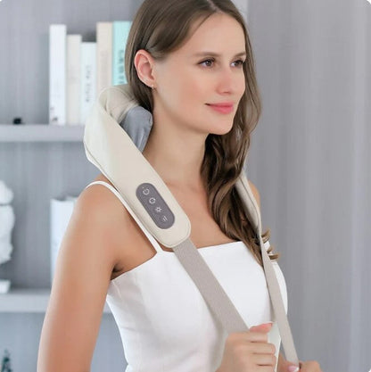 Dites adieu aux douleurs cervicales et au stress. EasyMassage™ : Votre expert en massage portable quand vous voulez avec fonction chaleur.